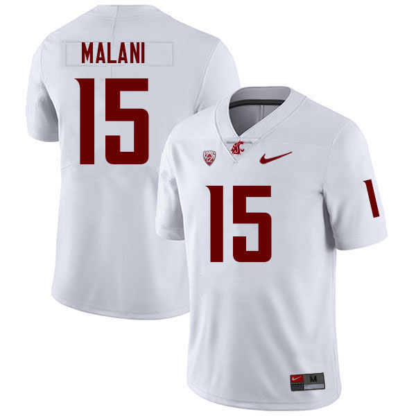 Washington State Cougars #15 Nusi Malani College Football Jerseys Sale-White